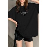 Madmext women's black printed t-shirt Cene