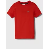 Lacoste Otroška bombažna kratka majica rdeča barva