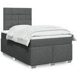 vidaXL Box spring postelja z vzmetnico temno siva 120x200 cm blago Cene