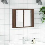  LED ormarić s ogledalom smeđa boja hrasta 60x12x45 cm drveni | shoptok.hr