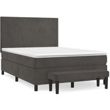  Box spring posteljni z vzmetnico temno siv 140x190 cm žamet, (20895621) | Shoptok.si