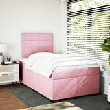  Krevet s oprugama i madracem ružičasti 120 x 190 cm baršunasti | shoptok.hr