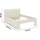 Boxxx POSTELJA 140 cm x 200 cm , leseni material barve šampanjca | Shoptok.si