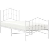  Metalni okvir kreveta s uzglavljem i podnožjem bijeli 80x200 cm | Eponuda.com