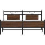  Metalni okvir kreveta bez madraca smeđa boja hrasta 183x213 cm | shoptok.hr