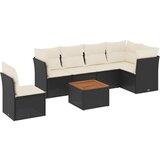Maison Chic Seti vrtnega pohištva - Vrtna garnitura - Vrtni pohištvo set 7-delna z blazinami črn poli ratan, (21803720) | Shoptok.si