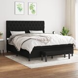 vidaXL Krevet s oprugama i madracem crni 160x200 cm od tkanine Cijene