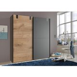 MID.YOU omara z drsnimi vrati, barve grafita, barve hrasta | Shoptok.si
