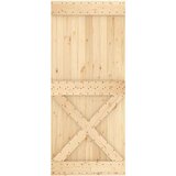  Drsna vrata s kompletom vodil 90x210 cm trdna borovina, (20804566) | Shoptok.si