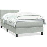 Box Spring krevet s madracem svijetlo sivi 80x220 cm samt | shoptok.hr