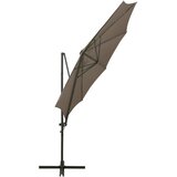  Konzolni vrtni suncobran sa stupom LED 300 cm smeđesivi | shoptok.hr