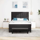  Krevet s opruga kutije s uzglavljem Crna 200 x 160 cm Baršun | shoptok.hr