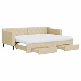  Dnevni krevet na razvlačenje s ladicama krem 80x200 cm tkanina | shoptok.hr