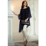 Fenzy Elegantna Prozirna Tunika S Ginette Ukrasnom Mašnom, Tamnoplava | shoptok.hr