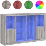  Komoda z LED lučkami 3 kosi siva sonoma inženirski le | Shoptok.si