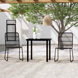  3-dijelni vrtni blagovaonski set crni Crna Dužina stola 80 cm | Shoptok.si