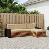  Set vanjskih sofa s jastukom 4 pcs Prirodna i bež Poliester | shoptok.hr