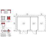 Male kuće Drvena vrtna kućica GLORIA H + SD150 445 × 290 cm sa šindrom | shoptok.hr