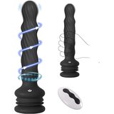 SuperLove Wriggling, Rotating & Vibrating Anal Dildo with Suction Cup & Remote Black | Shoptok.si