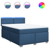  Krevet s oprugama i madracem plavi 140 x 190 cm od tkanine | shoptok.hr