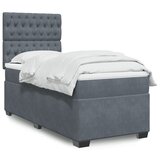  The Living Store Box spring postelja z vzmetnico temno siva 80x200 cm žamet - Box Spring Postelja, (21457965) Cene