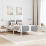  Okvir kreveta s uzglavljem Bijela i svijetlosiva 120 x 200 cm | shoptok.hr