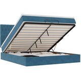vidaXL Otomanski posteljni okvir z vzmetnicami moder 200x200cm žamet, (22052472) | Shoptok.si