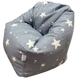 Ginger Home Детски Пуф Кресло Little Stars, 100% Памук, Сив Барбарон Със Звезди, 55x44x55 см | shoptok.hr