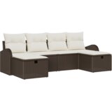 vidaXL 6-dijelni set vrtnih sofa s jastučićima smeđi poli ratan | shoptok.hr