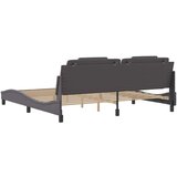  Posteljni okvir z vzglavjem siva 200x200 cm umetno usnje | Shoptok.si