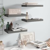 vidaXL Stenske police 4 kosi visok sijaj sive 40x23x3,8 cm MDF Cene
