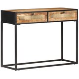  Konzolni stol 100x35x75 cm grubo drvo manga i prirodna trska | shoptok.hr