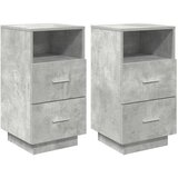 Noćni ormarići 2 kom s 2 ladice beton siva 36x36x68 cm | shoptok.hr
