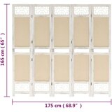 vidaXL Sobna pregrada s 5 panela krem 175 x 165 cm od tkanine | shoptok.hr