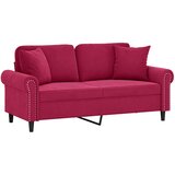  Dvosjed s ukrasnim jastucima boja vina 140 cm baršunasti | shoptok.hr