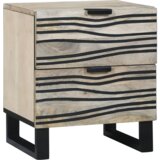  Noćni ormarići s ladicama Bijela i crna 40 x 33.5 x 46 cm Cijene