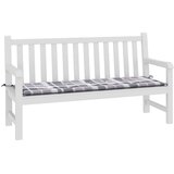  Jastuk za vrtnu klupu sivi karirani 150x50x4 cm tkanina Oxford | shoptok.hr