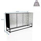 MID.YOU Široka Komoda Metallio, Črna, Srebrna | Shoptok.si