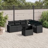 vidaXL 7-dijelni set vrtnih sofa od poliratana s jastucima crni | shoptok.hr