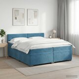  Boxspring krevet s madracem Tamno plava 200 x 200 cm Baršun | shoptok.hr