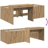  Krevet za djecu s visokim okvirom i stolom Hrast artisan | shoptok.hr