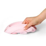 BabyOno silikonski okrugli tanjur s odjeljcima i vakuumom 6 m+, roza | shoptok.hr