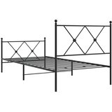  Metalni okvir kreveta uzglavlje i podnožje crni 90x190 cm | shoptok.hr