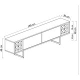 Hanah home TV komoda Chrome Line, 180x48x30 cm, Smeđa-Crna | Eponuda.ba