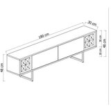 Hanah home TV polica Chrome Line Walnut Black