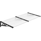 Nadstrešnica za vrata crna i prozirna 199 x 90 cm polikarbonat | shoptok.hr
