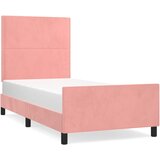  Okvir za krevet s uzglavljem ružičasti 90x190 cm baršunasti | shoptok.hr
