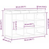  Klupa za cipele Crna 82 x 32 x 50 cm Konstruirano drvo | shoptok.hr