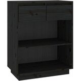  Konzolna omarica črna 60x34x75 cm trdna borovina, (20656486) | Shoptok.si