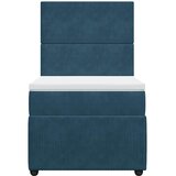 Box spring krevet s madracem plavi 100x200 cm baršunasti | shoptok.hr